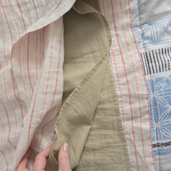 VINEYARD VINES linen Sz 12 Striped Beach Tunic  Dress Pink/Taupe pockets summer - Picture 7 of 10